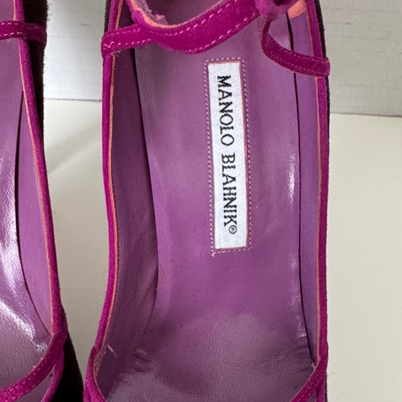 Manolo Blahnik Purple and Brown Heels - Picture 3 of 16